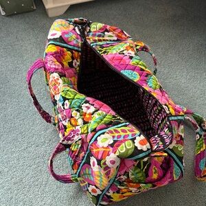 Vera Bradley Pink and Green Floral Travel Bag